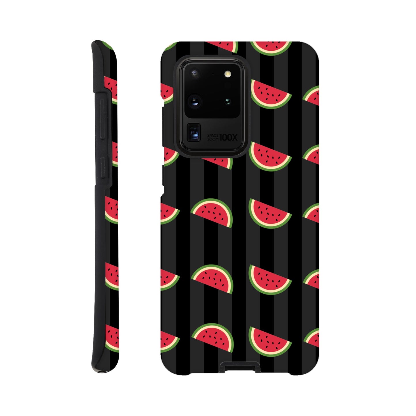 Watermelon Wonderland tough phone case with playful watermelon pattern front view