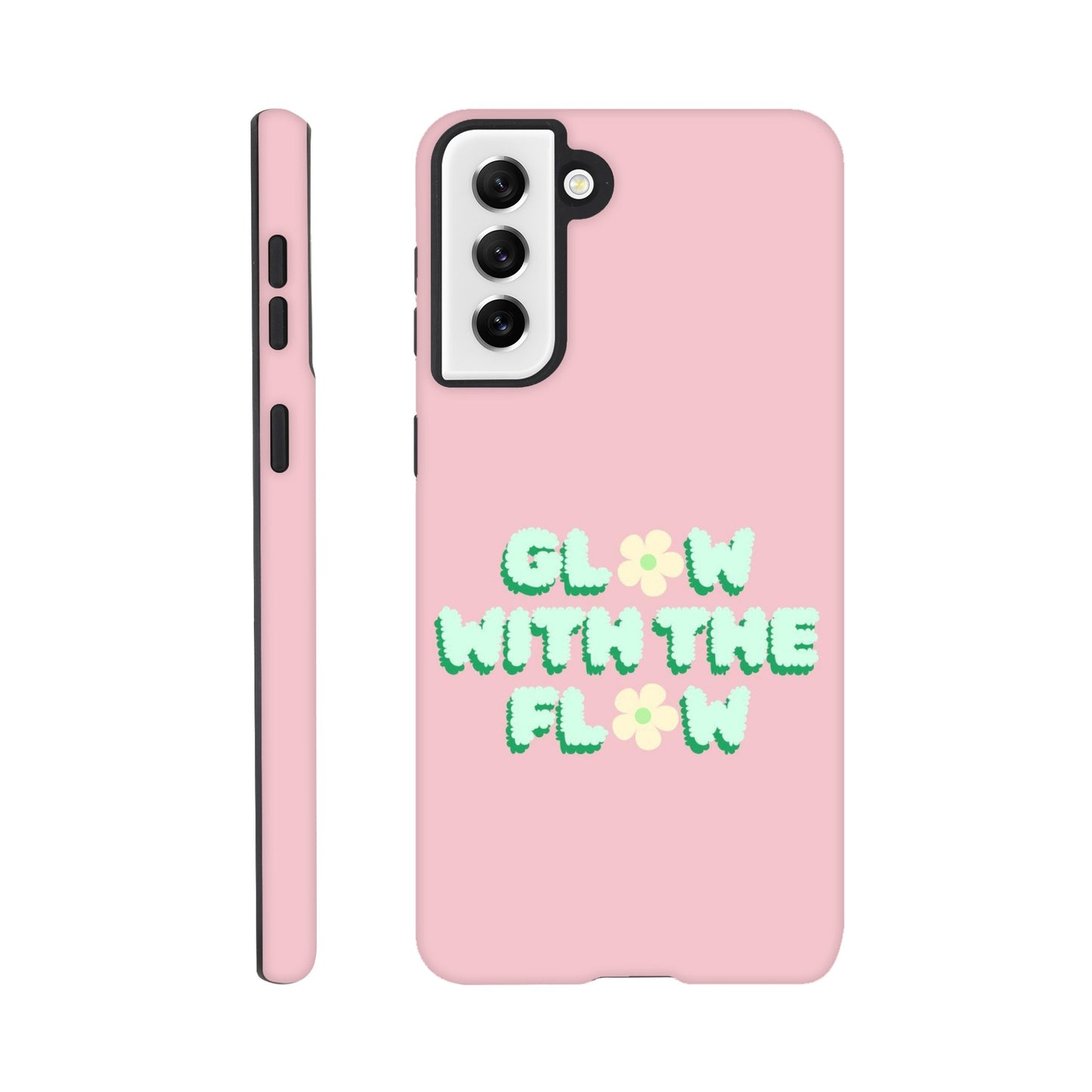 Glow With The Flow tough case side view showcasing vibrant design