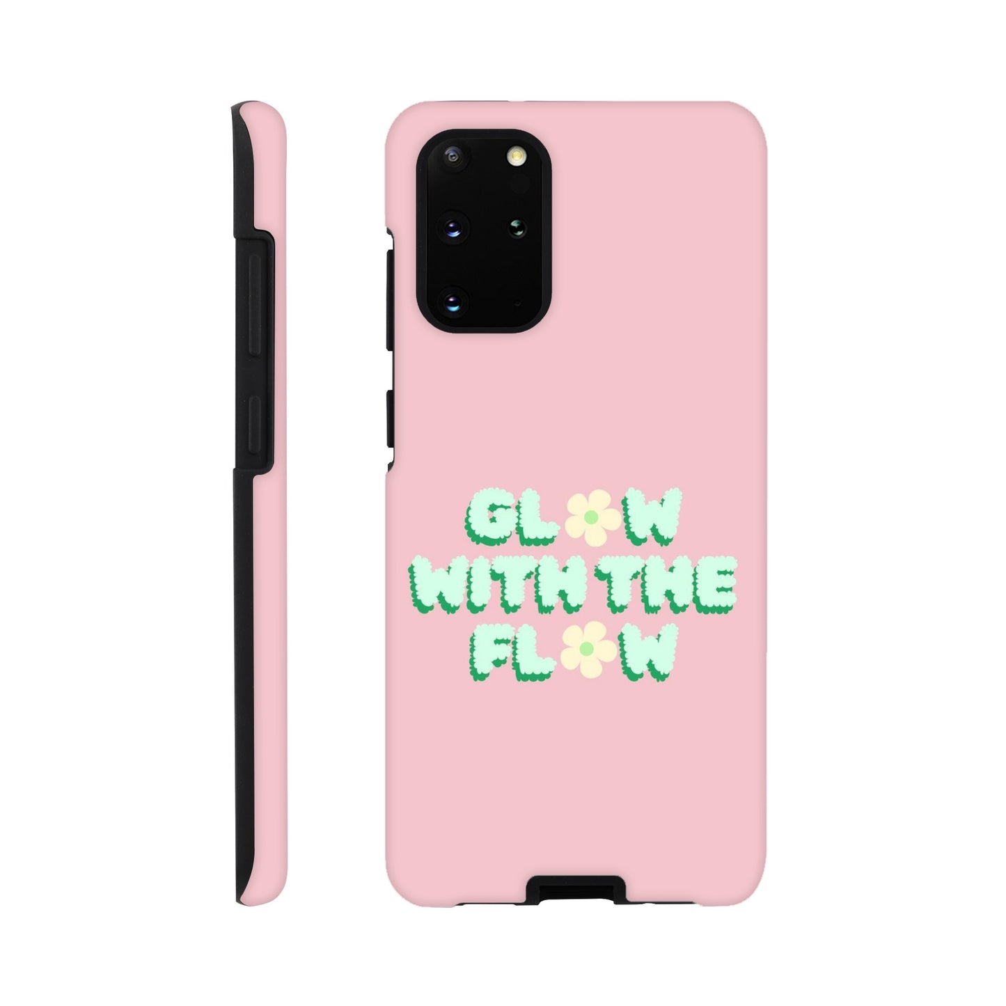 Glow With The Flow tough case side view showcasing vibrant design