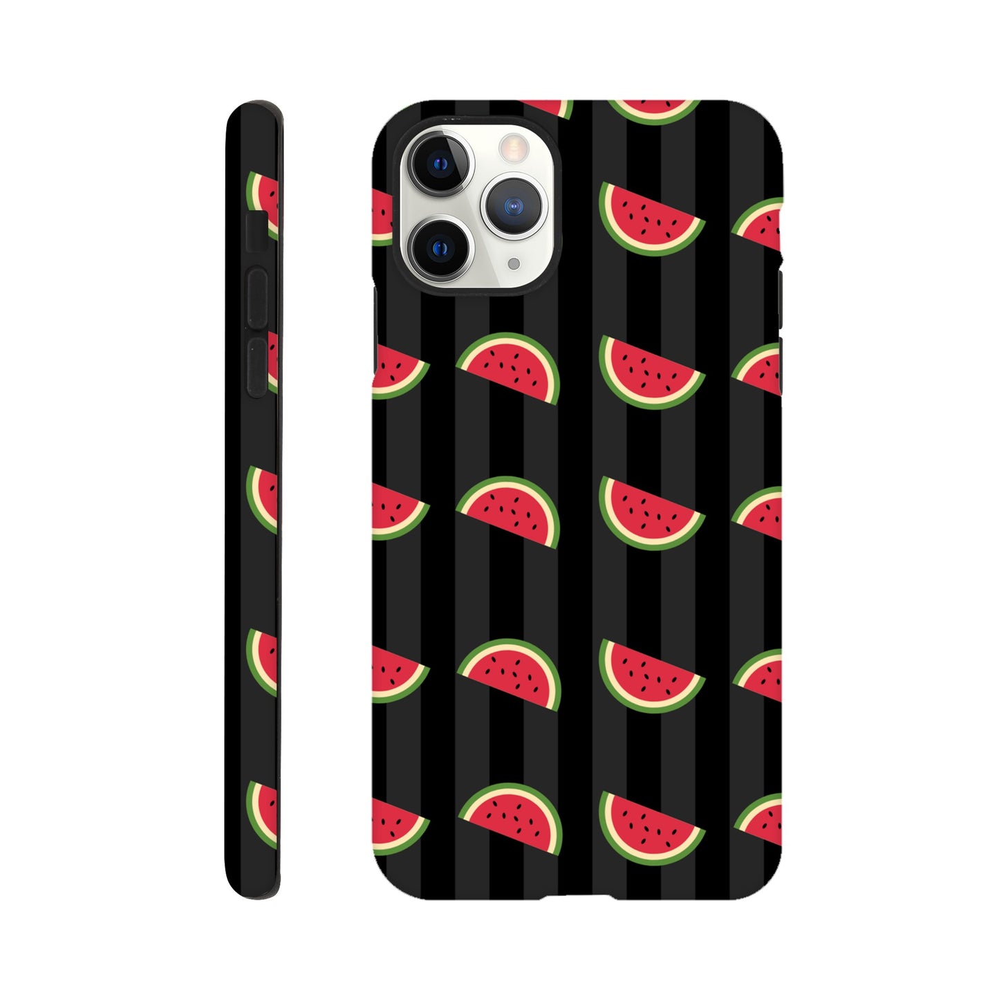 Watermelon Wonderland phone case back view with fun watermelon illustrations