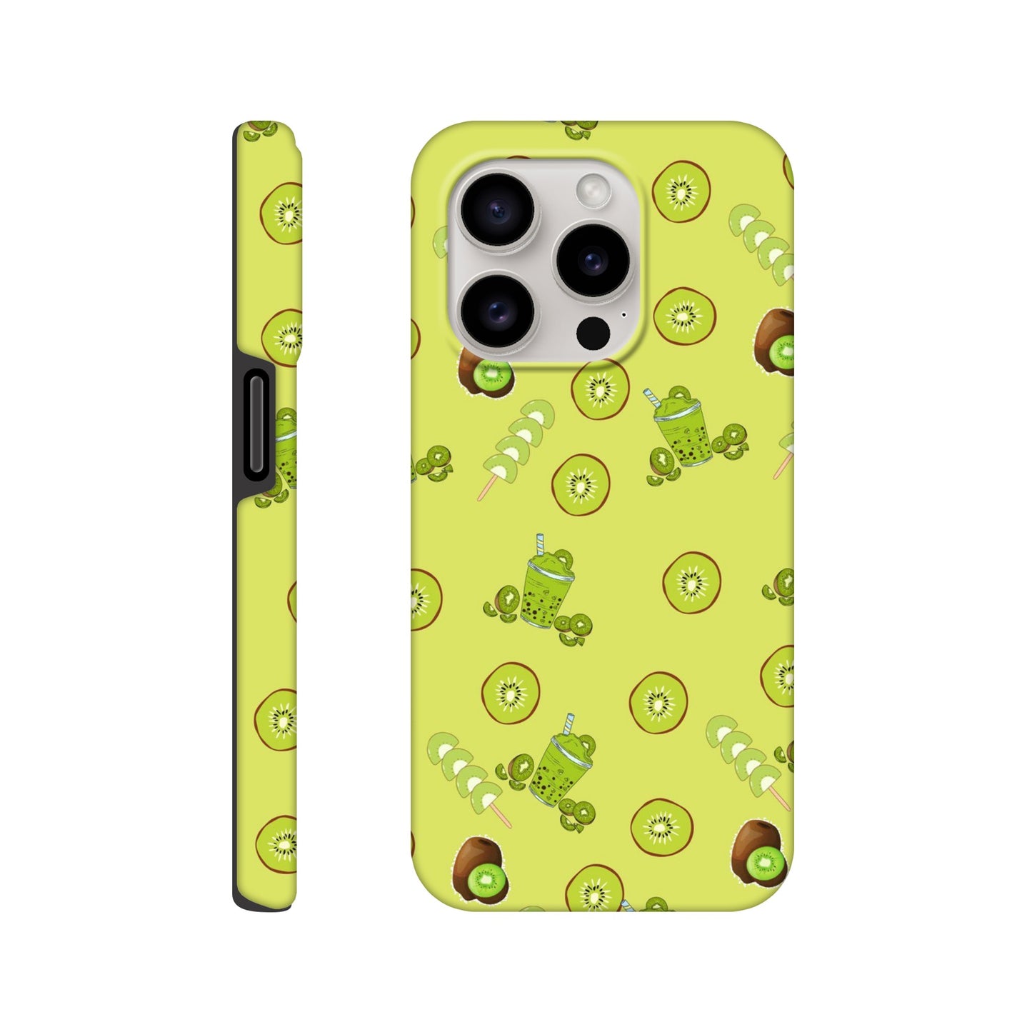 Kiwi Kicks tough phone case with playful kiwi pattern front view