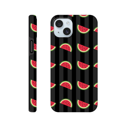 Watermelon Wonderland tough phone case with playful watermelon pattern front view