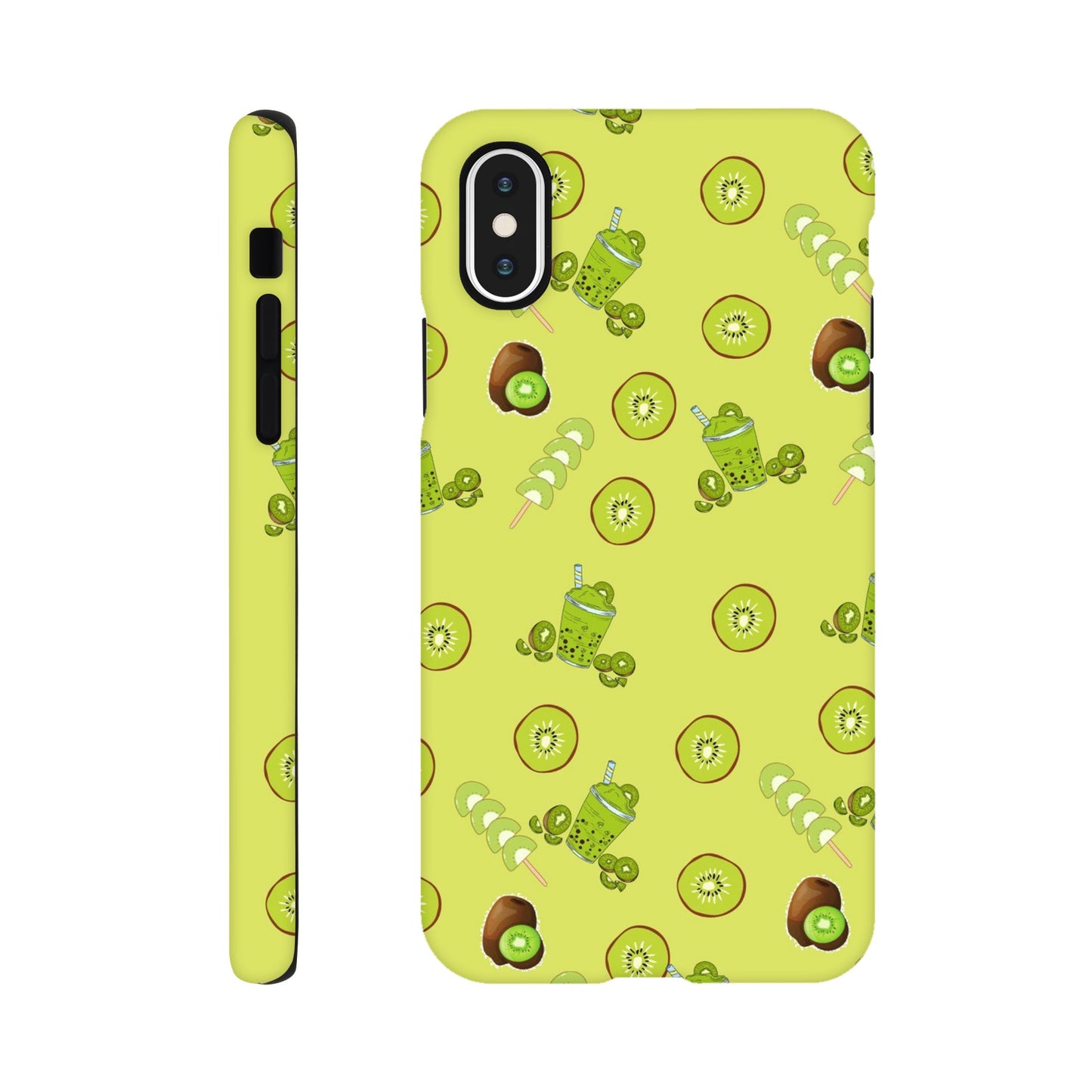 Kiwi Kicks tough case side view showcasing colorful design