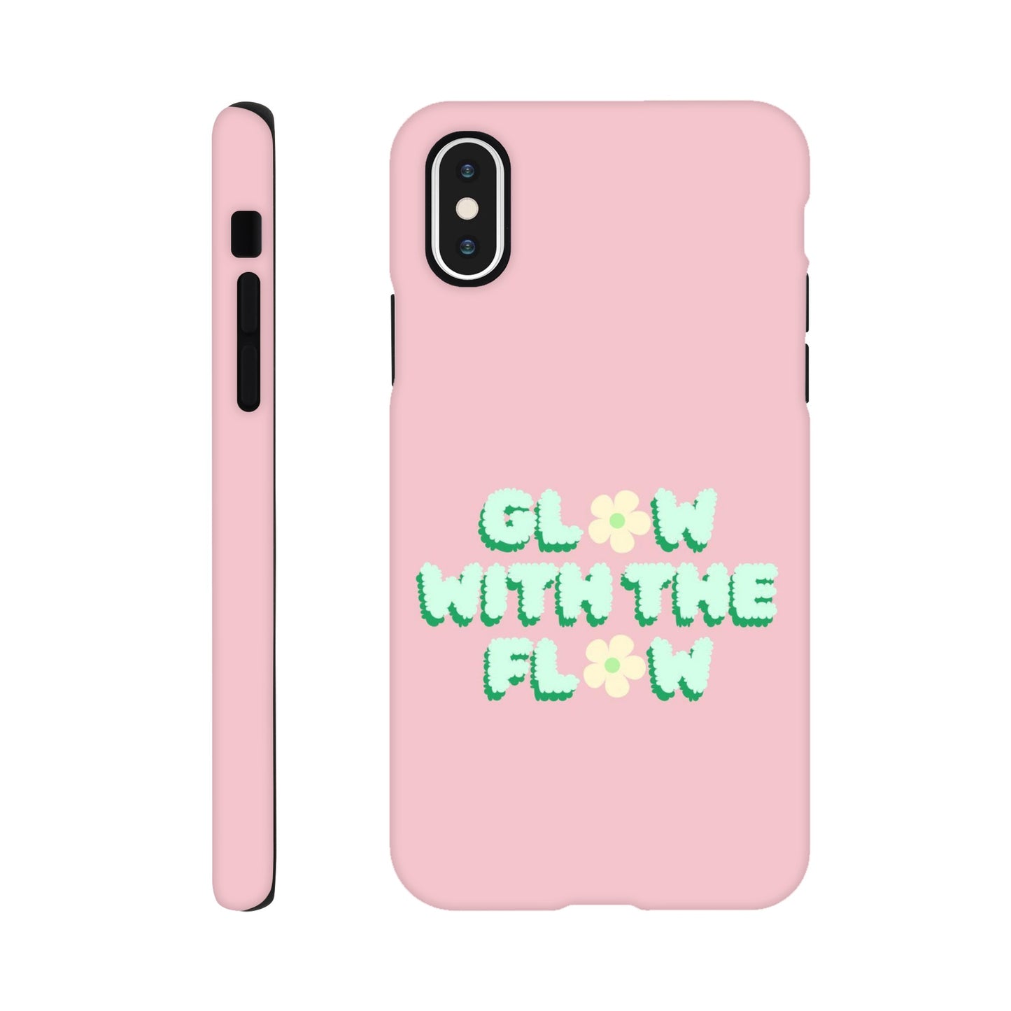 Glow With The Flow tough case side view showcasing vibrant design