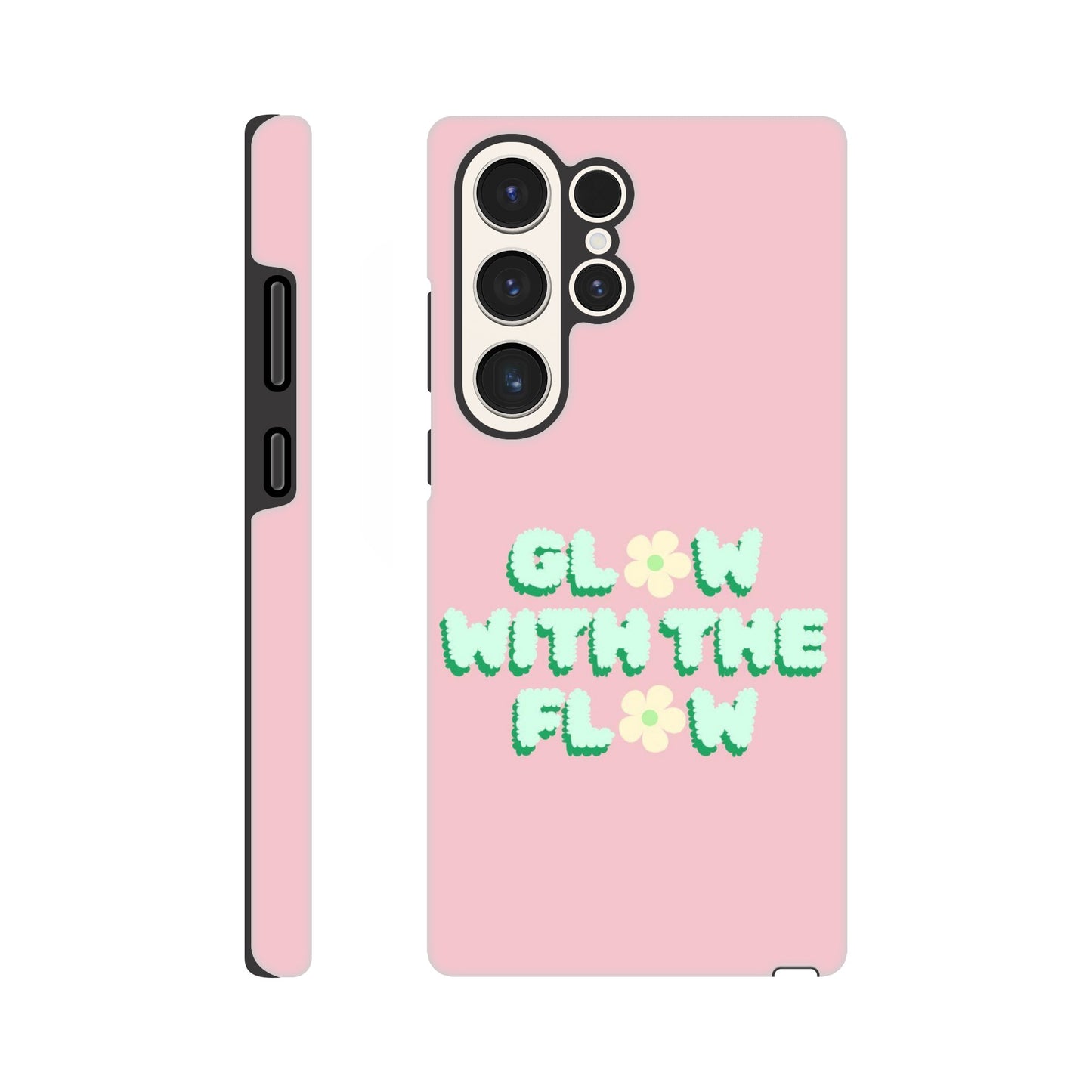 Glow With The Flow tough case side view showcasing vibrant design