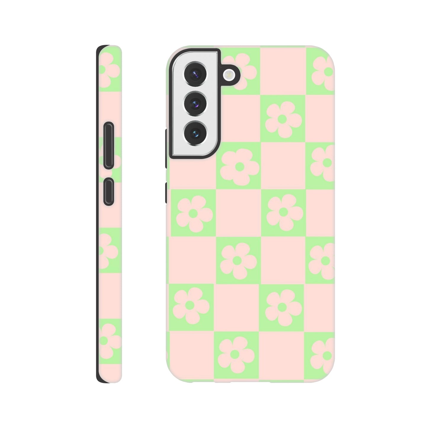 Garden Grids - Pastel phone case with colorful flower pattern
