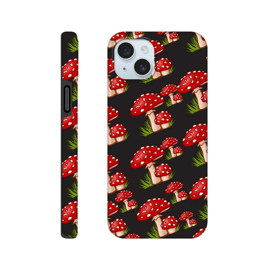 Fungi Fantasy tough phone case with whimsical mushroom pattern front view