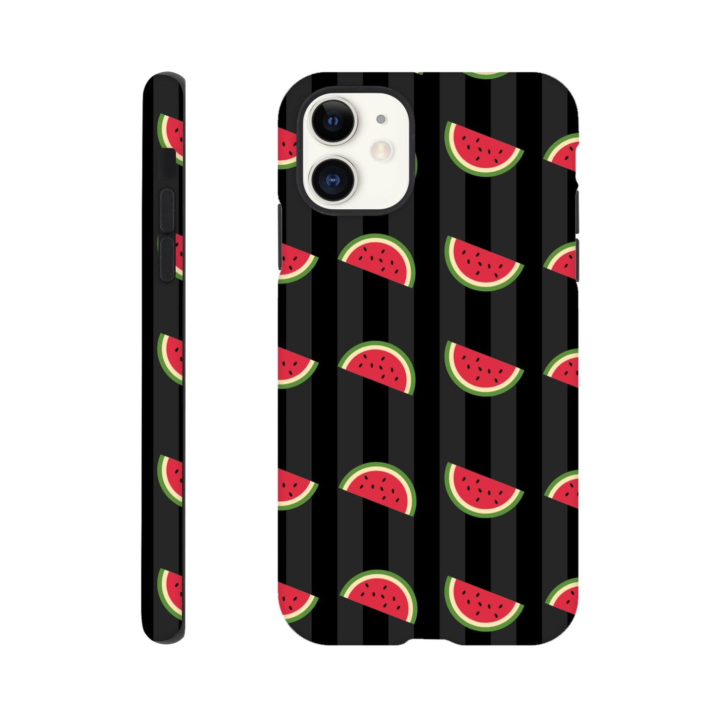 Watermelon Wonderland tough phone case with playful watermelon pattern front view