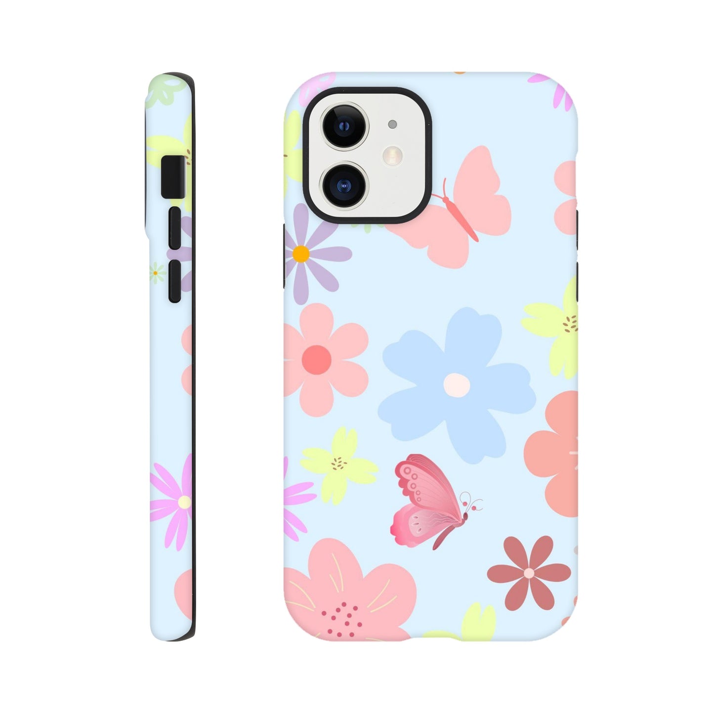 Butterfly Blossom tough case side view showcasing vibrant design