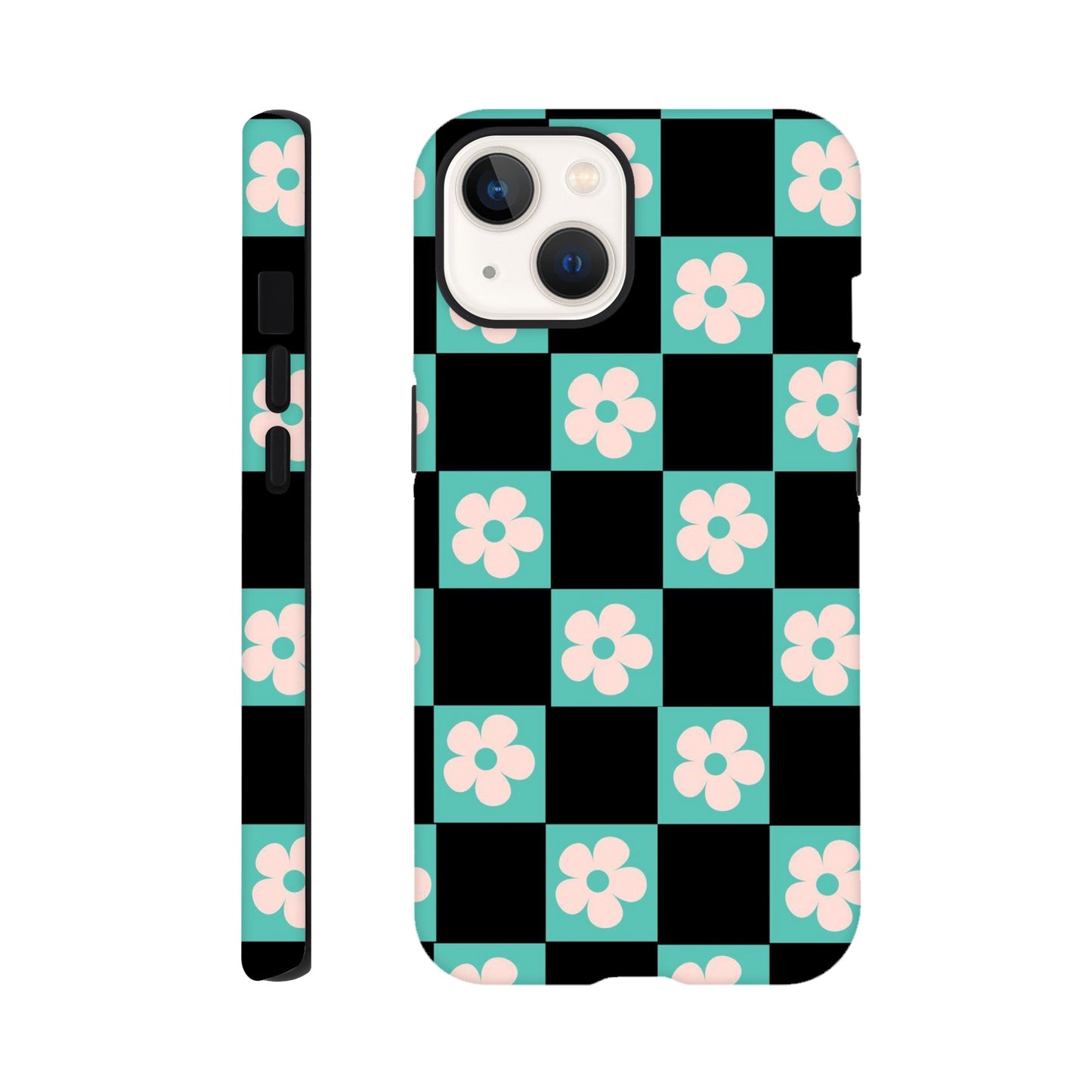 Garden Grids tough phone case with flowers