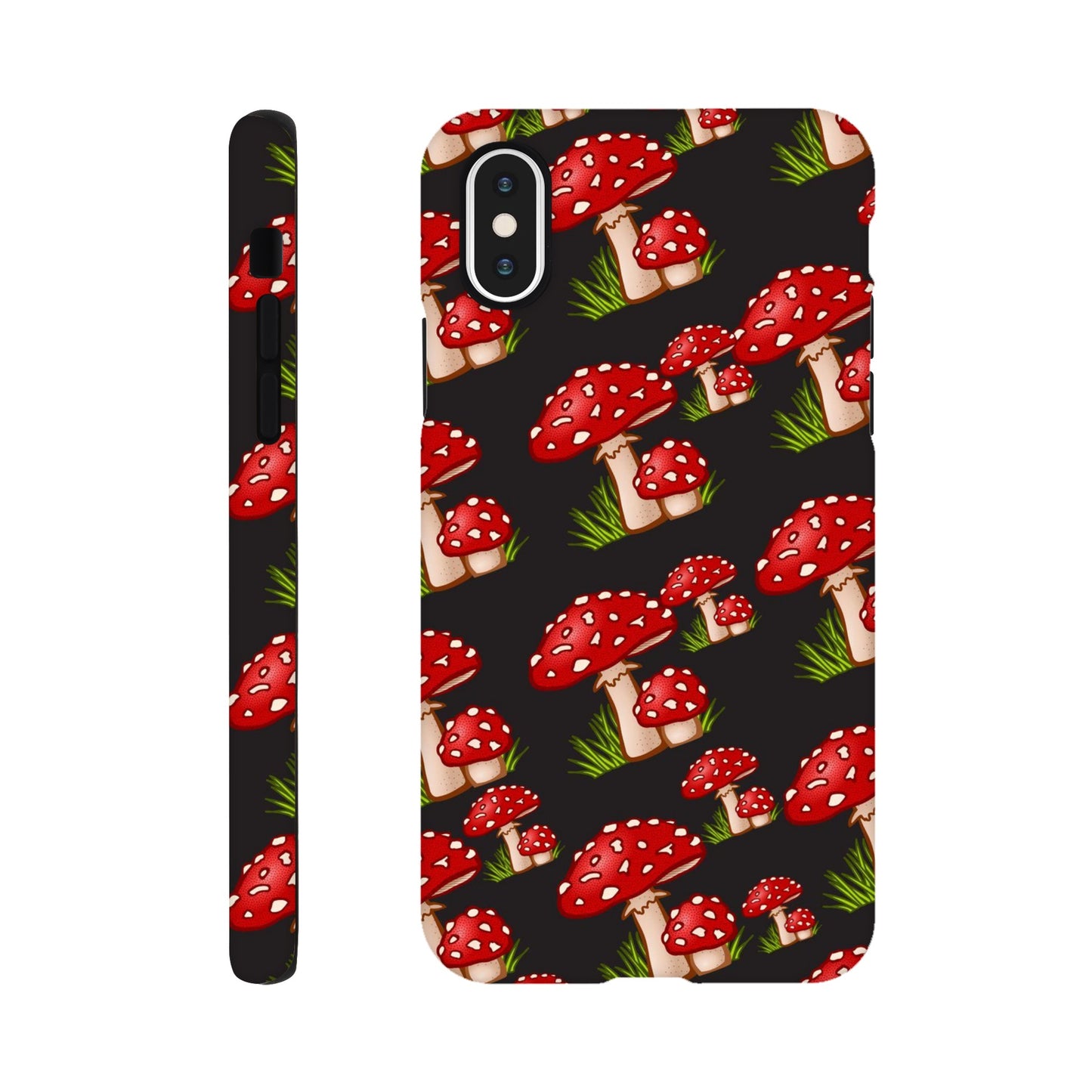 Fungi Fantasy tough case side view showcasing colorful mushroom design