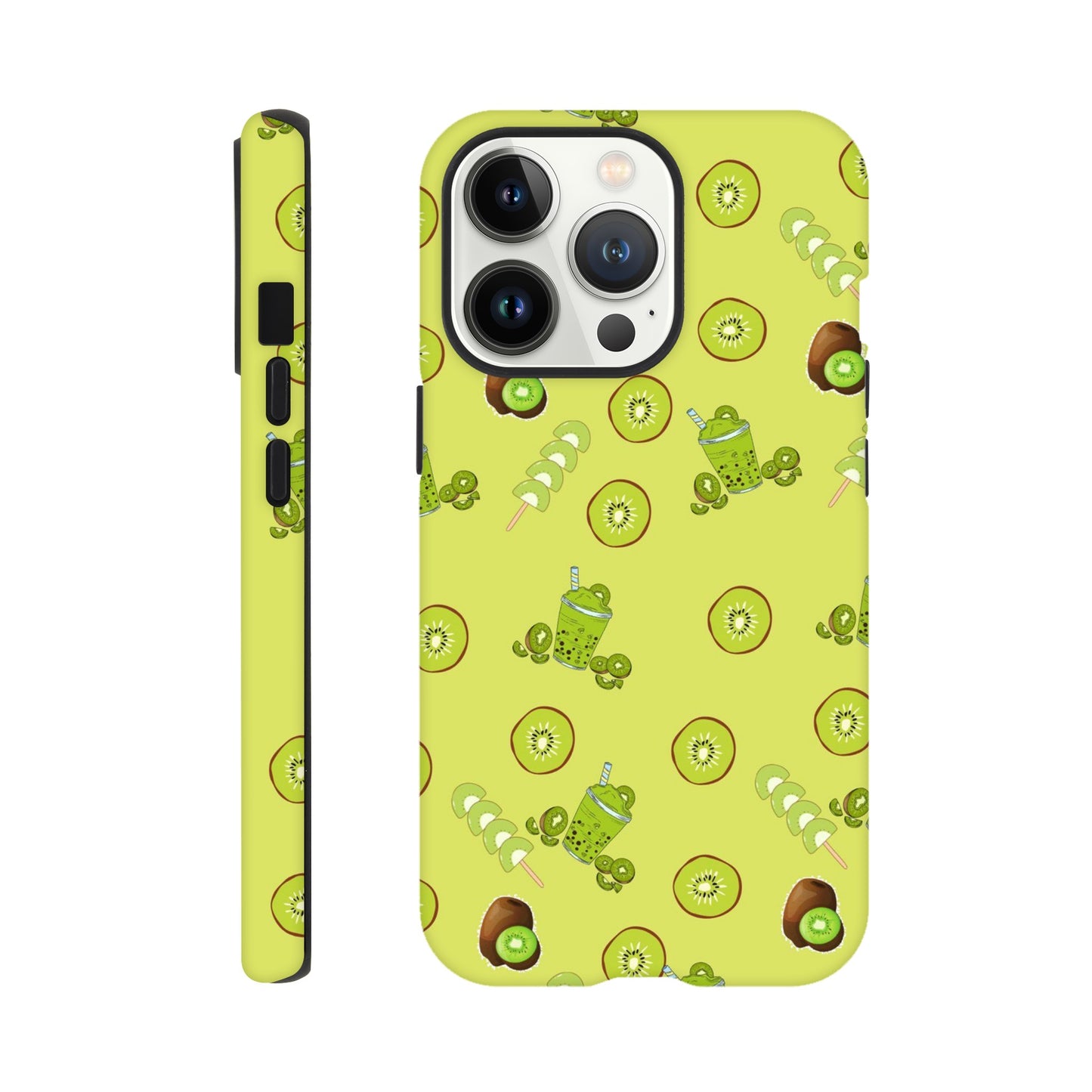 Kiwi Kicks tough case side view showcasing colorful design