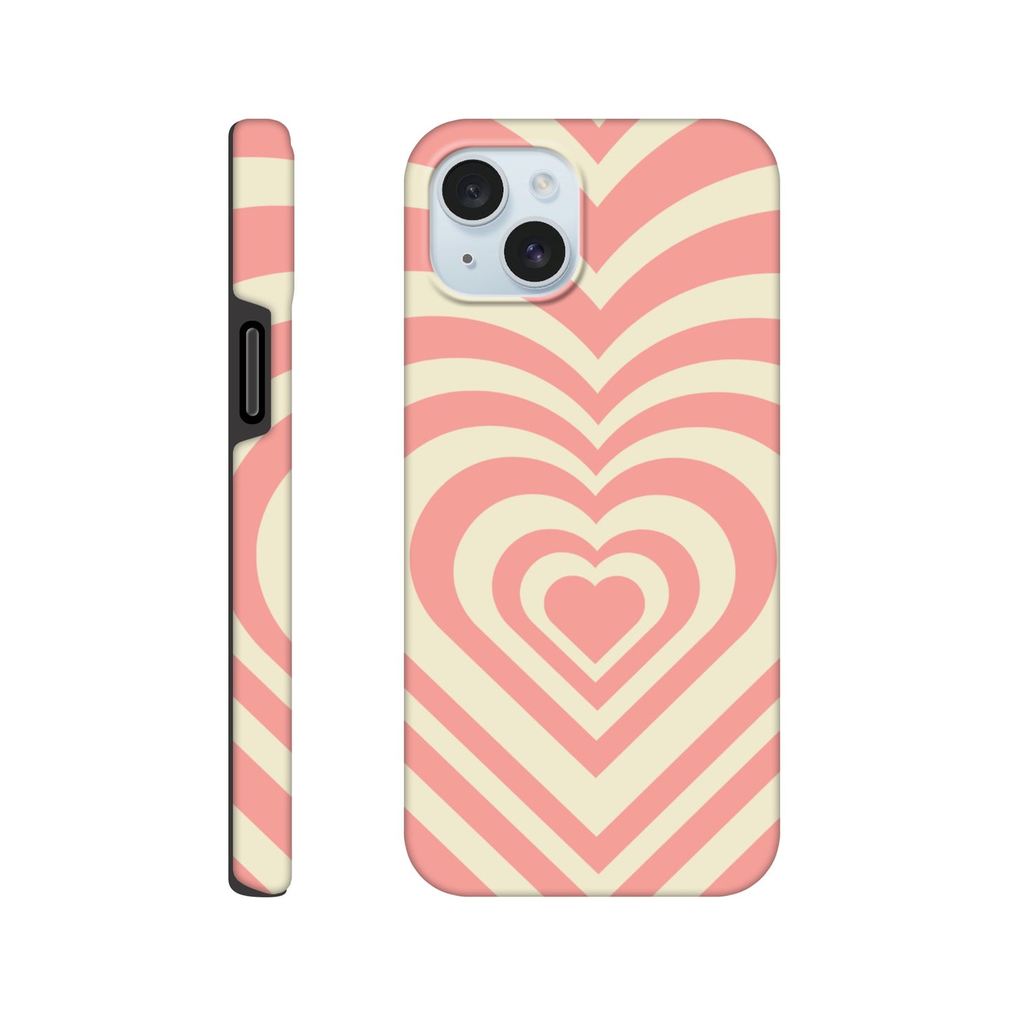 Wireless charging compatible heart pattern phone case