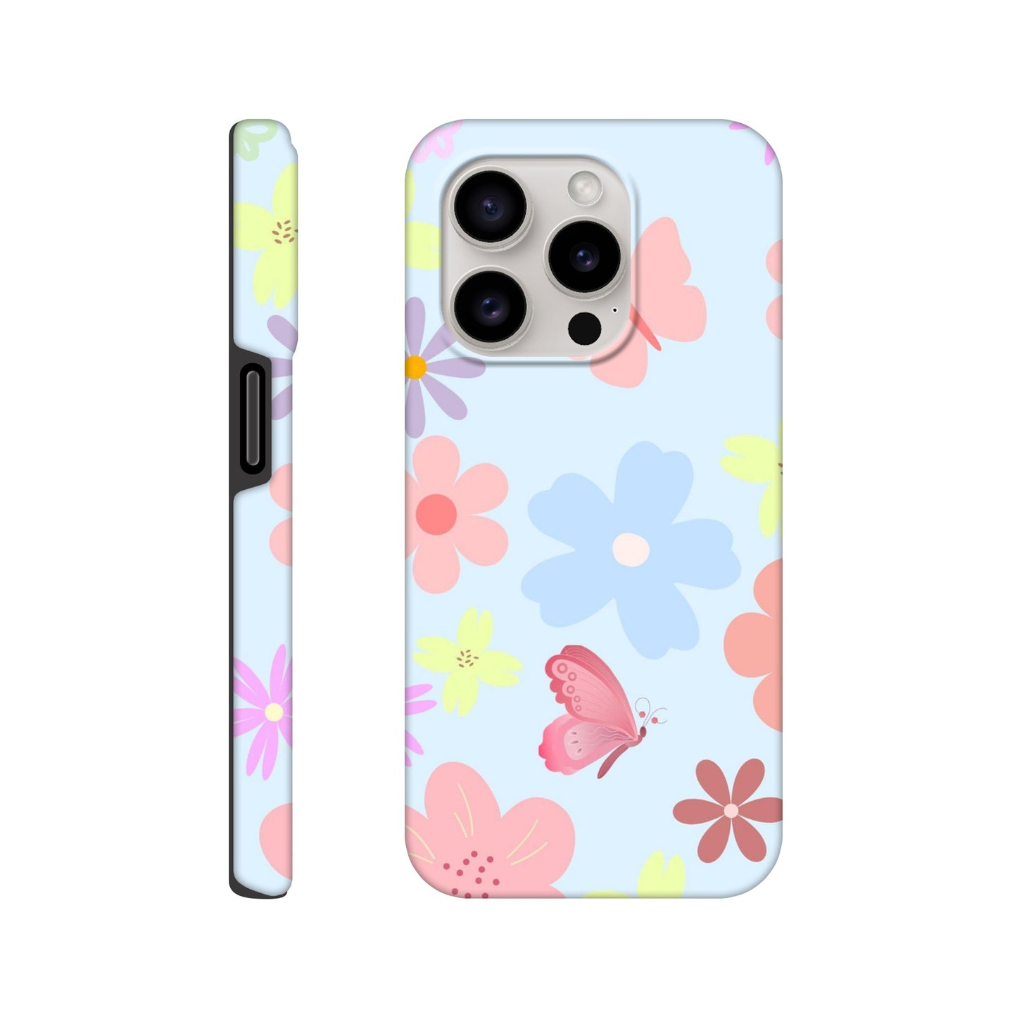 Butterfly Blossom tough case side view showcasing vibrant design