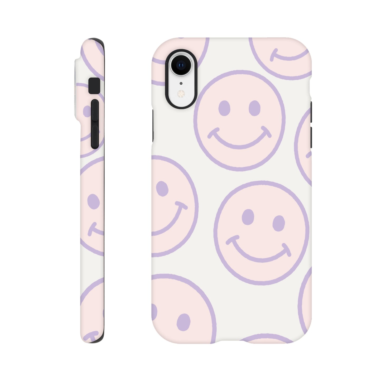 Dual-layer protection smiley phone case with wireless charging compatibility