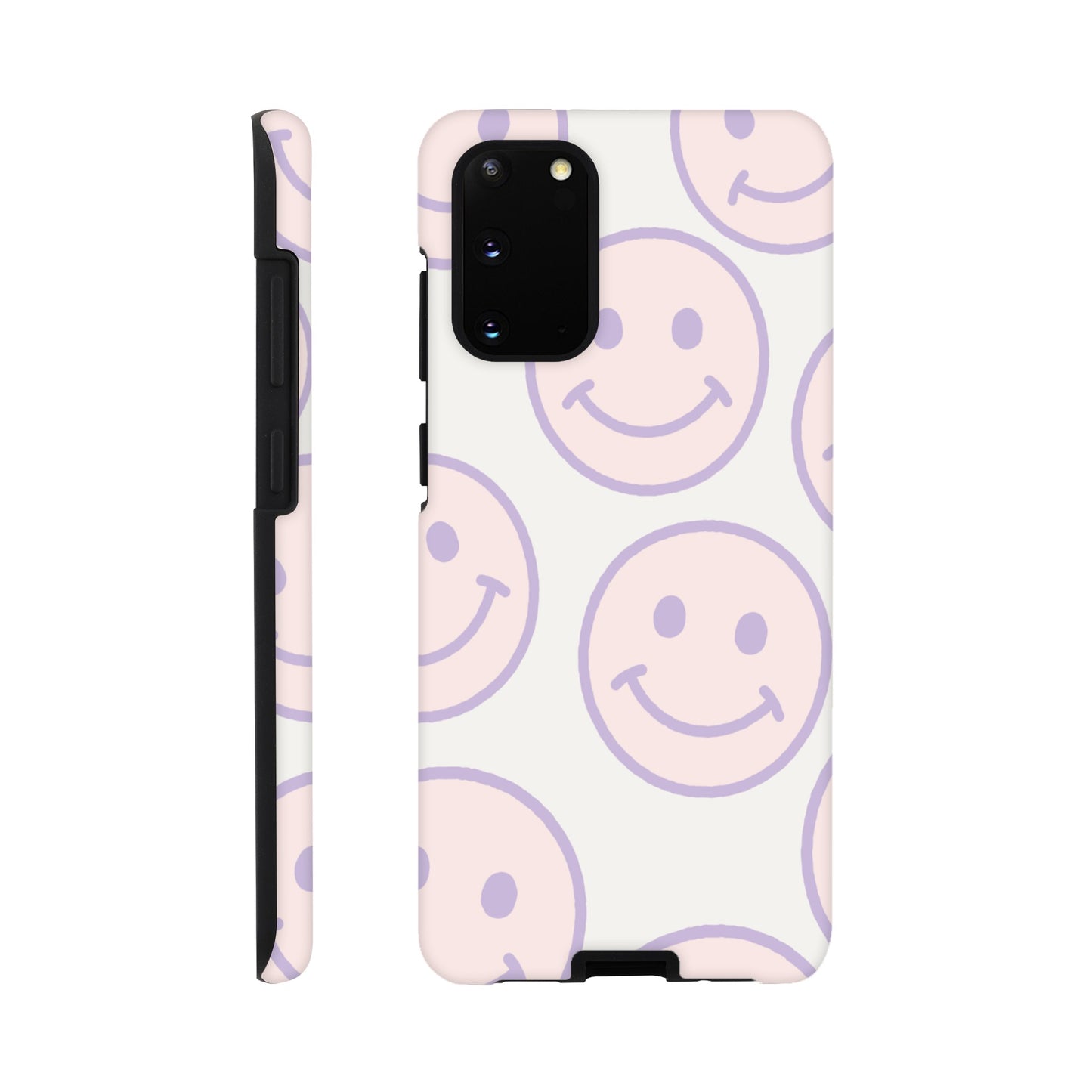 Smiley face tough phone case with dual-layer protection