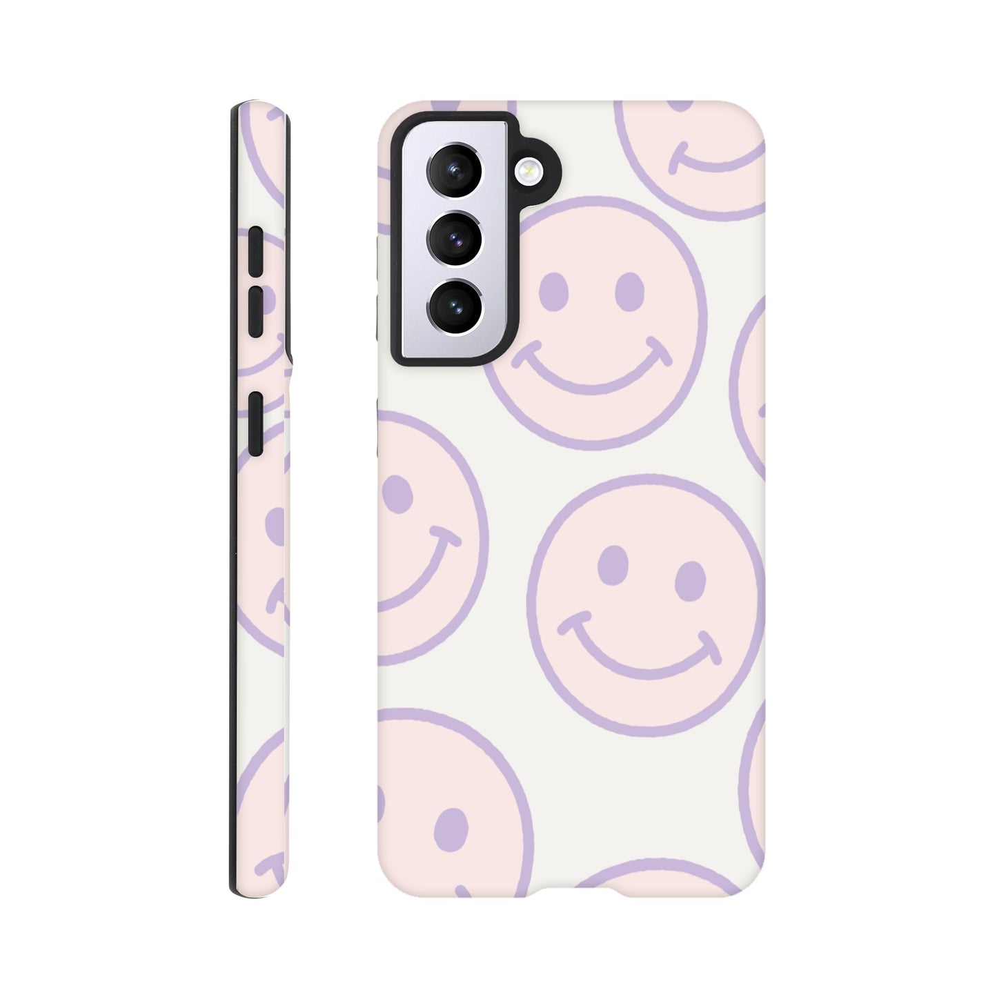 Dual-layer protection smiley phone case with wireless charging compatibility