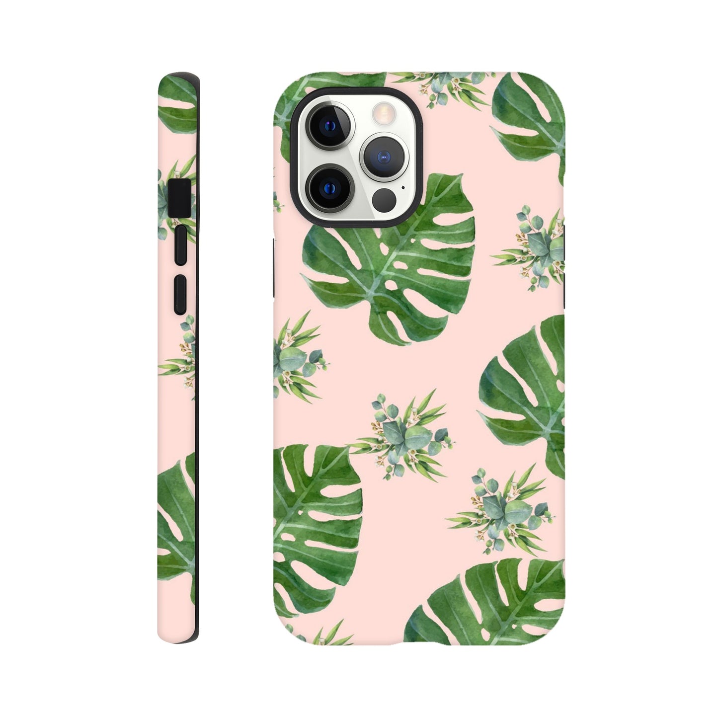 Leafy Lush tough phone case with tropical leaf pattern