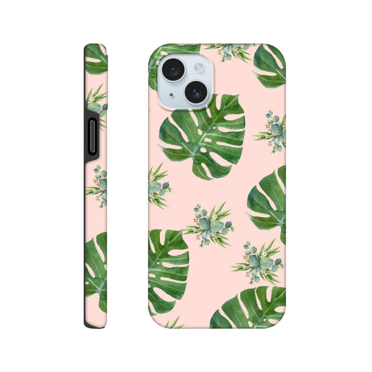 Leafy Lush tough phone case with tropical leaf pattern