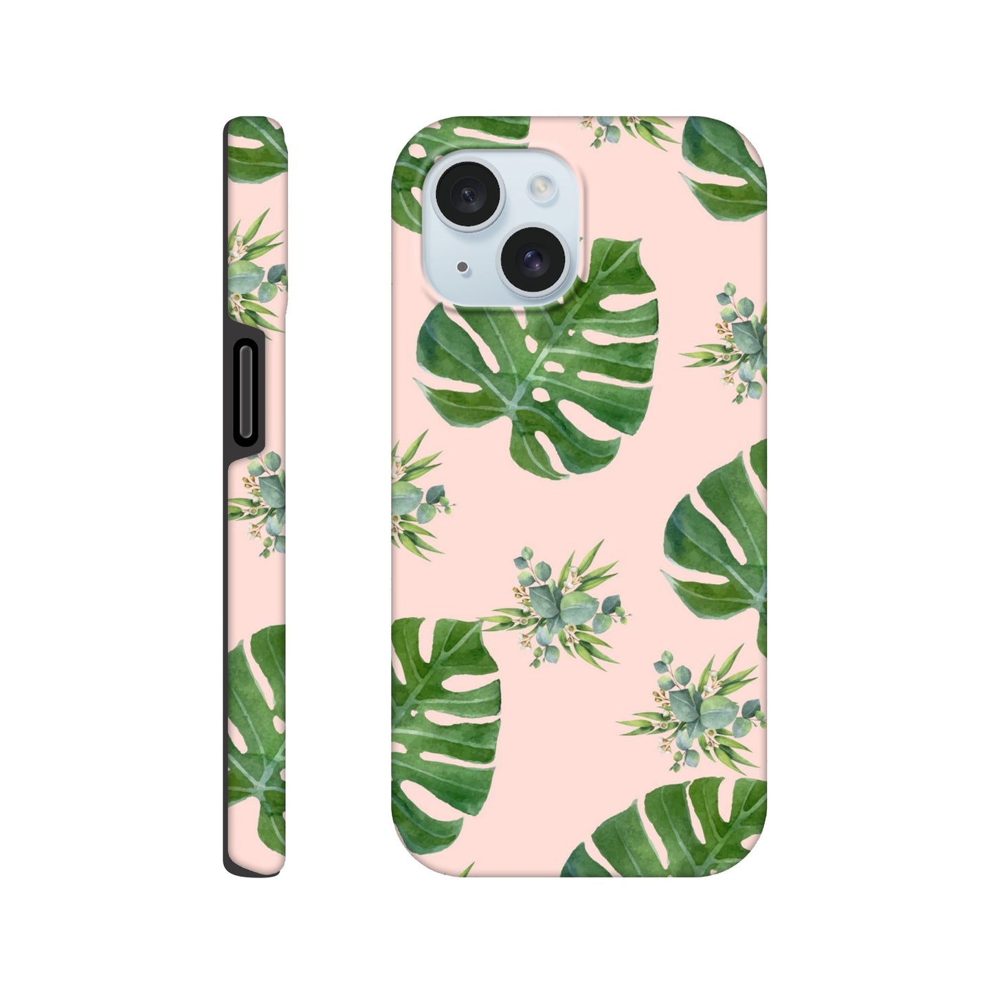 Leafy Lush phone case with colorful tropical foliage