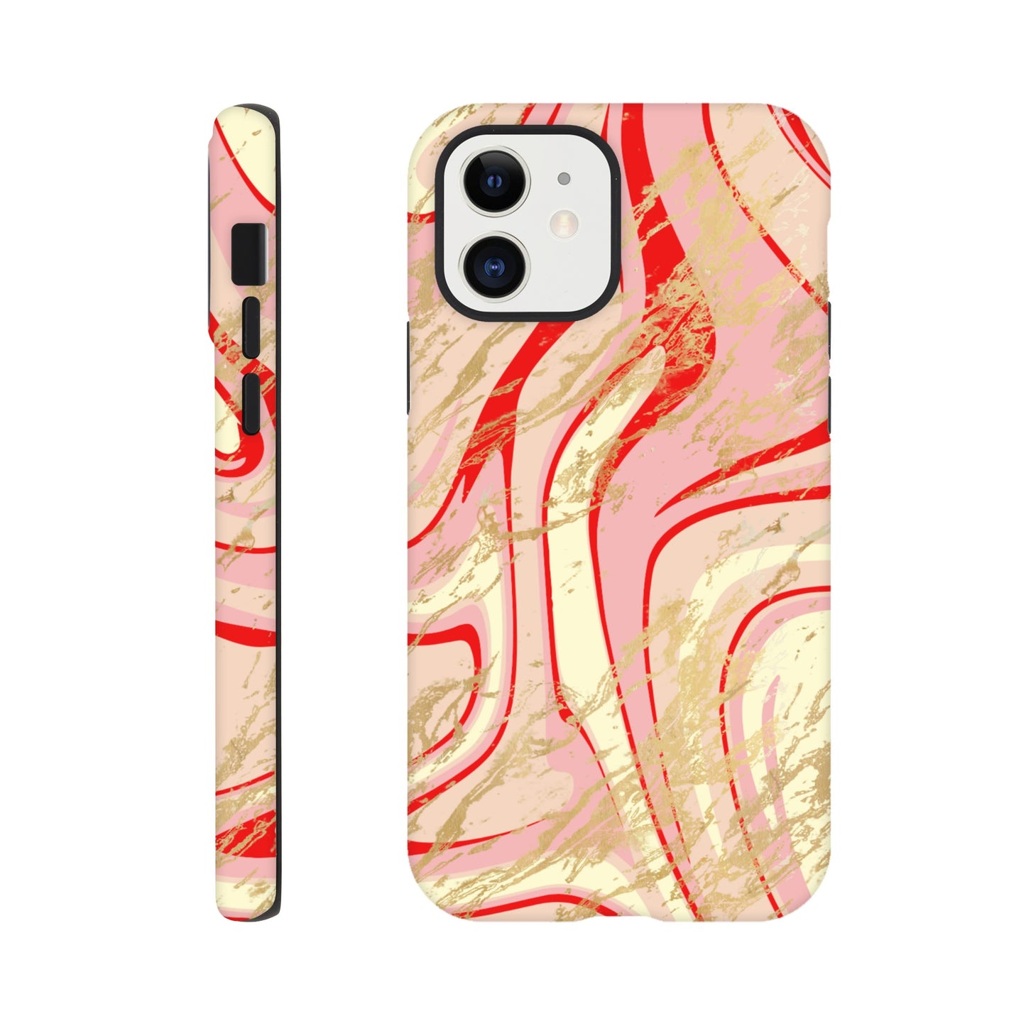 Pink phone case with elegant abstract design