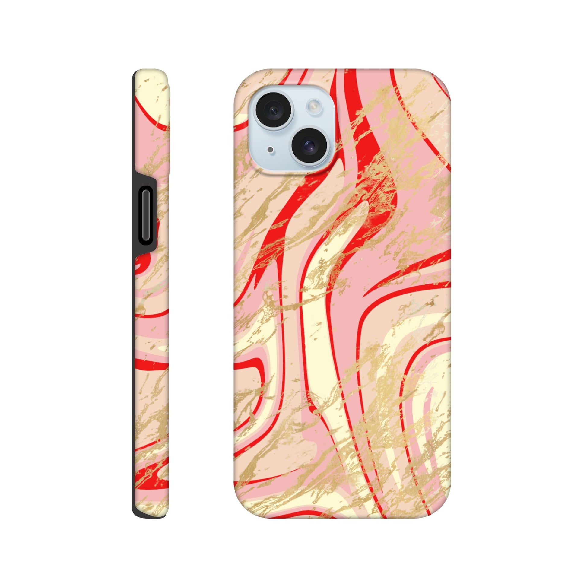 Pink phone case with elegant abstract design