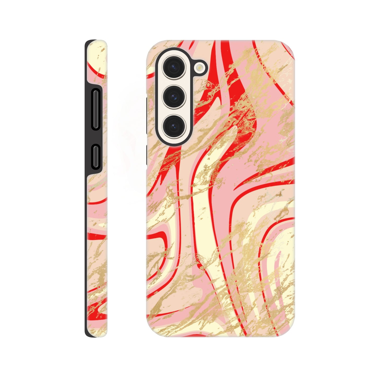 Pink phone case with elegant abstract design