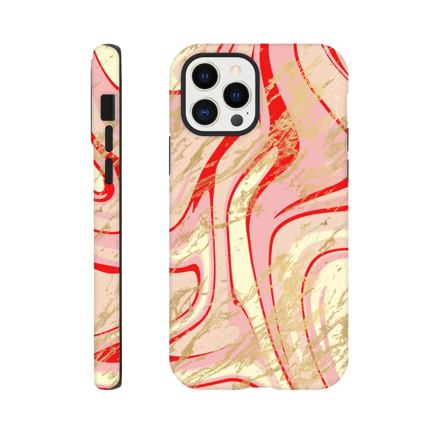 Pink phone case with elegant abstract design