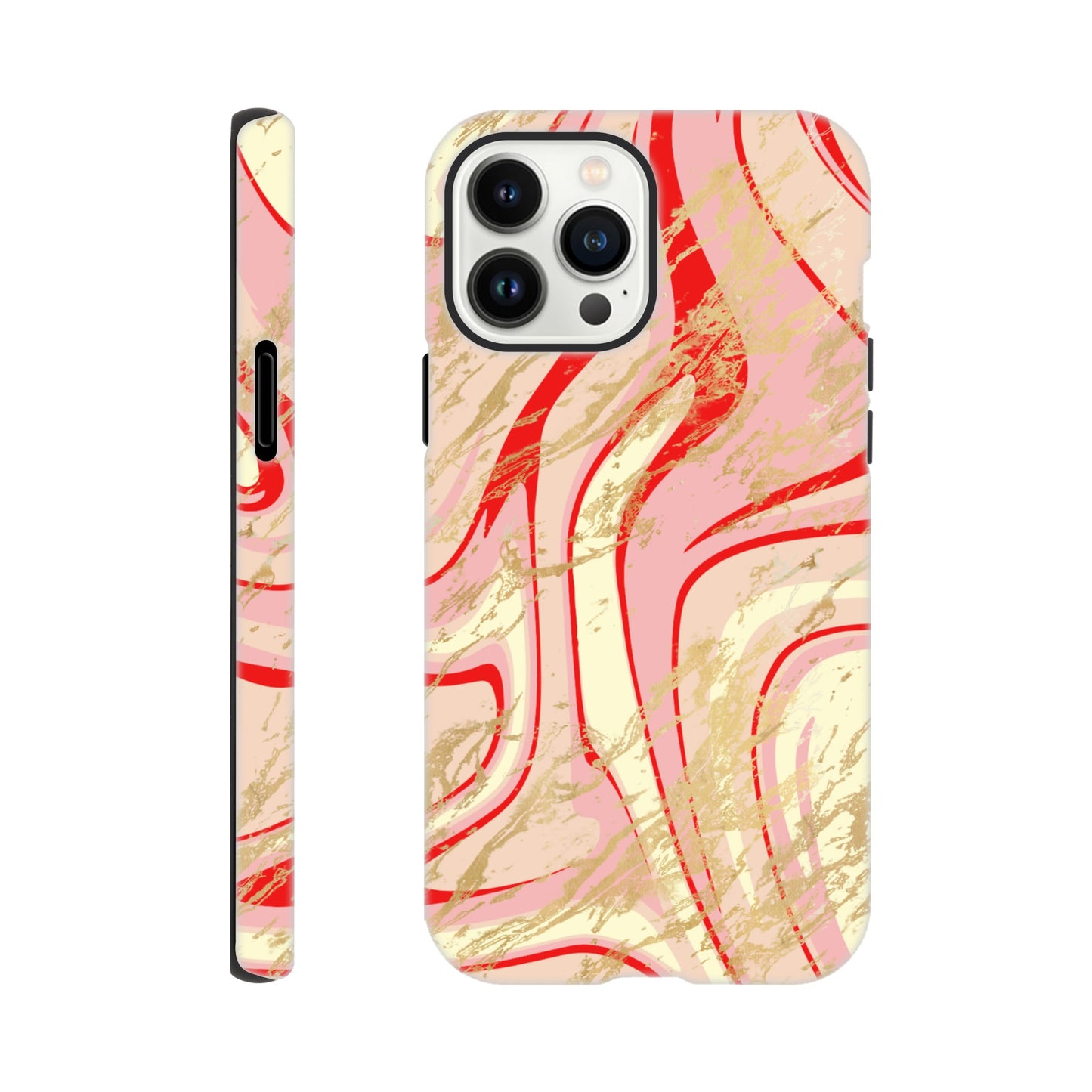 Pink phone case with elegant abstract design