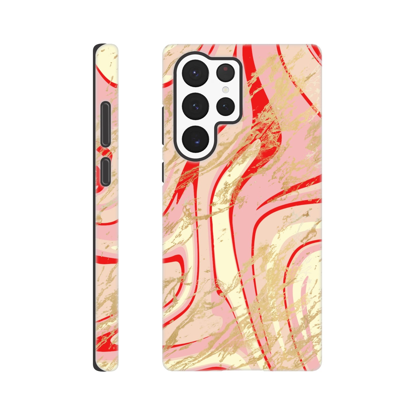 Pink phone case with elegant abstract design