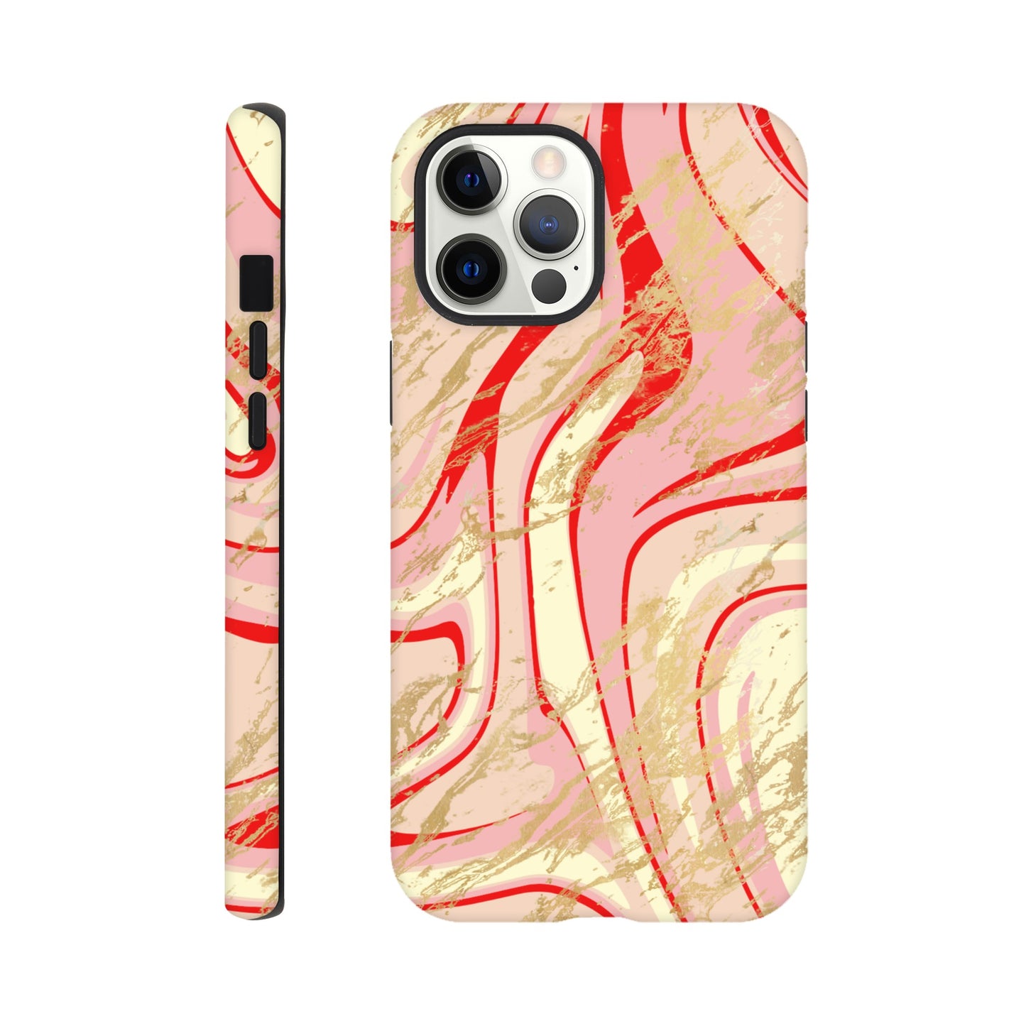 Pink phone case with elegant abstract design